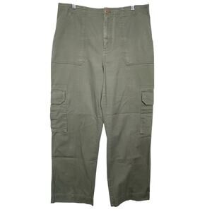 Abercrombie & Fitch Olive Green Cargo Pants Womens 14 Utility Straight Leg Y2K